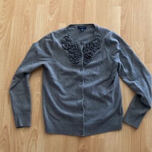 Women’s Lands' End Gray Embellished Cardigan Size XS